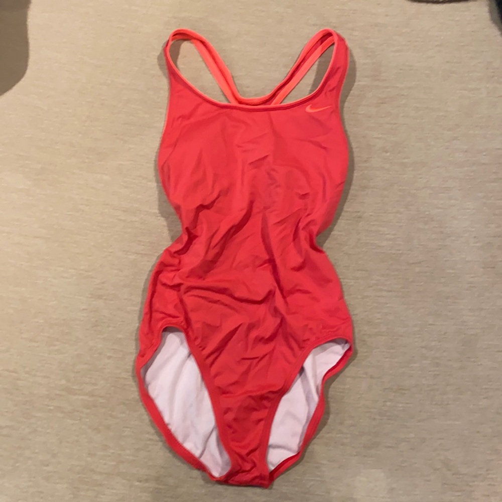 Pink/orange one piece swimsuit